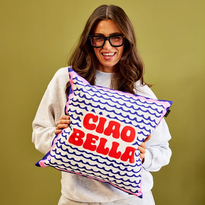 Italienischer Ciao Bella Kissenbezug für drinnen und draußen