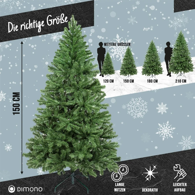 Künstlicher Weihnachtsbaum 180cm - Dichter Tannenbaum mit Ständer