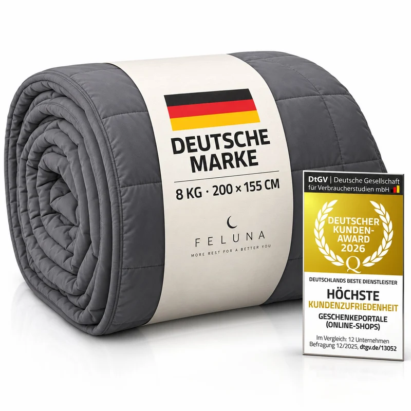 Schwerkraftdecke 8kg 200x155cm - Premium Therapiedecke für Entspannung