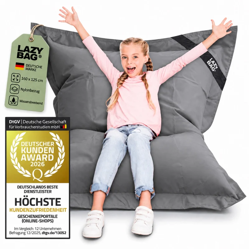 LazyBag Outdoor Sitzsack Junior – Wasserfestes Sitzkissen für Kinder