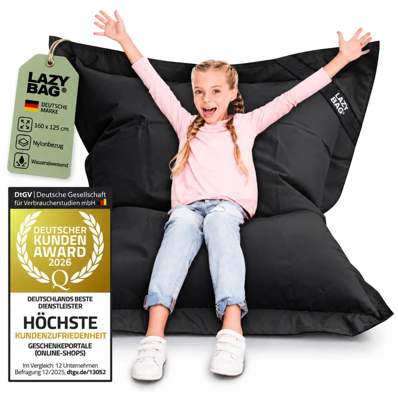 LazyBag Outdoor Sitzsack Junior – Wasserfestes Sitzkissen für Kinder