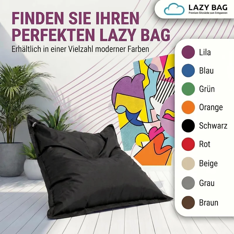 LazyBag Outdoor Sitzsack Junior – Wasserfestes Sitzkissen für Kinder