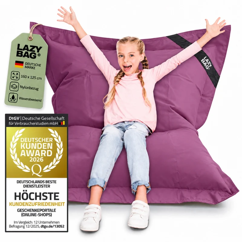 LazyBag Outdoor Sitzsack Junior – Wasserfestes Sitzkissen für Kinder