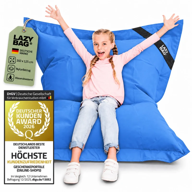 LazyBag Outdoor Sitzsack Junior – Wasserfestes Sitzkissen für Kinder
