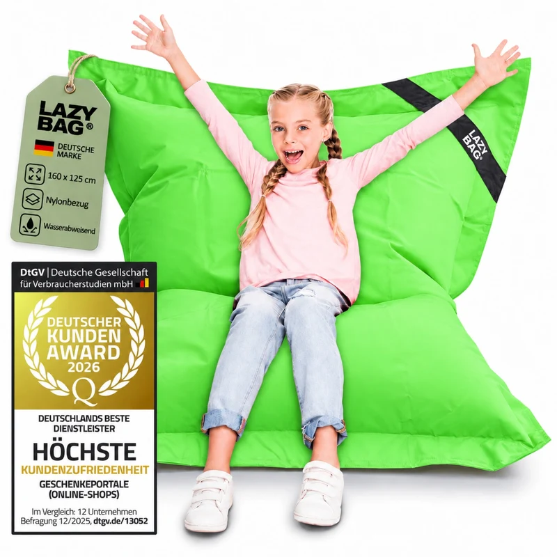 LazyBag Outdoor Sitzsack Junior – Wasserfestes Sitzkissen für Kinder