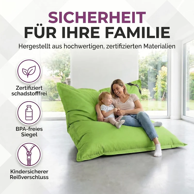 LazyBag Outdoor Sitzsack Junior – Wasserfestes Sitzkissen für Kinder