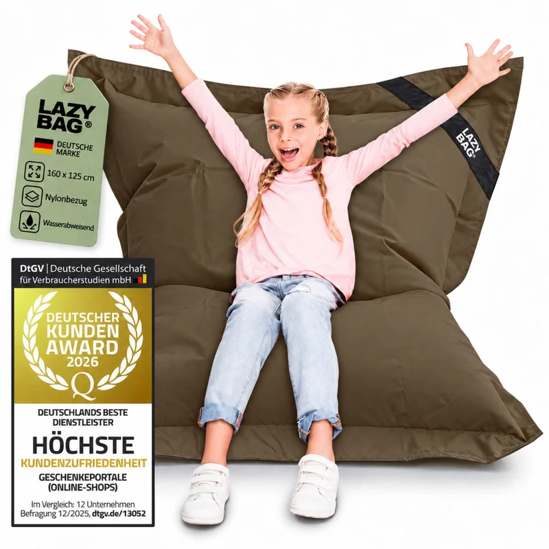 LazyBag Outdoor Sitzsack Junior – Wasserfestes Sitzkissen für Kinder