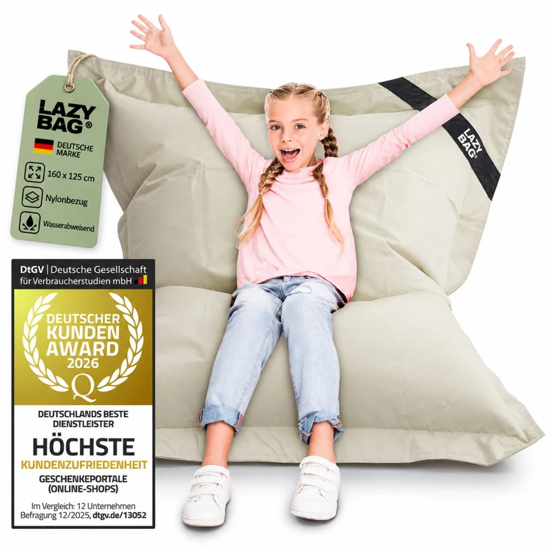 LazyBag Outdoor Sitzsack Junior – Wasserfestes Sitzkissen für Kinder