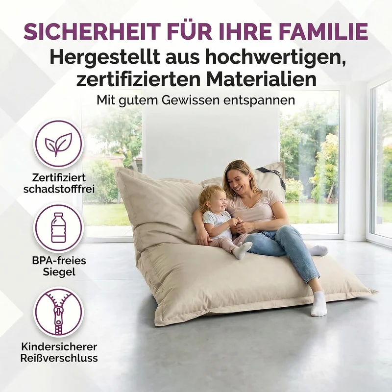 LazyBag Outdoor Sitzsack Junior – Wasserfestes Sitzkissen für Kinder