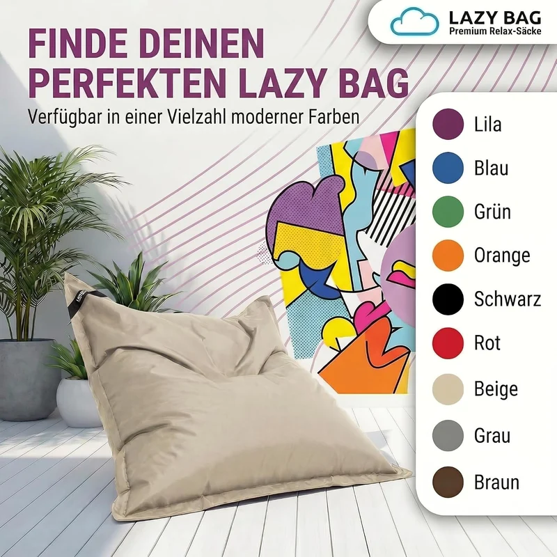 LazyBag Outdoor Sitzsack Junior – Wasserfestes Sitzkissen für Kinder
