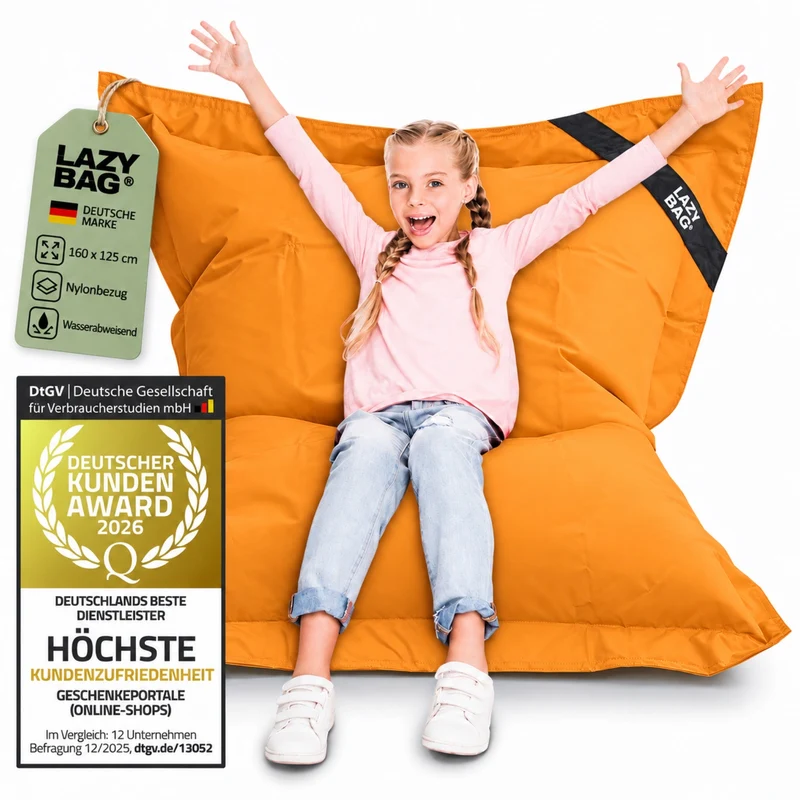 LazyBag Outdoor Sitzsack Junior – Wasserfestes Sitzkissen für Kinder