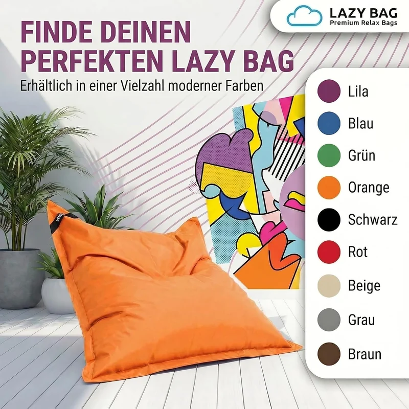LazyBag Outdoor Sitzsack Junior – Wasserfestes Sitzkissen für Kinder