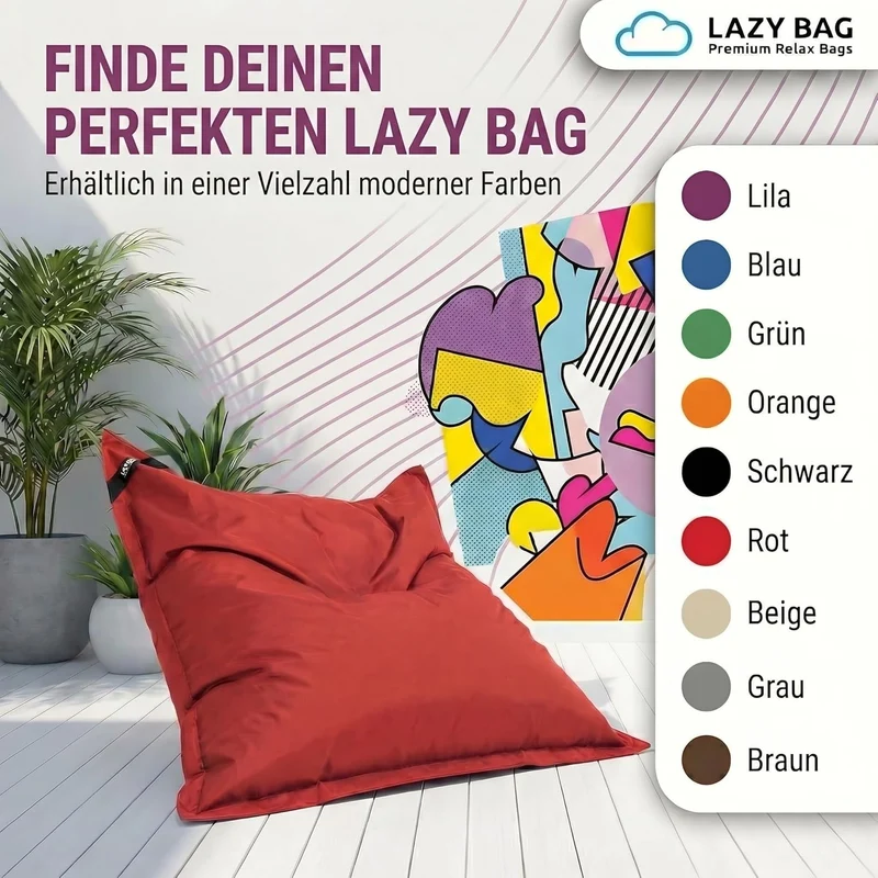 LazyBag Outdoor Sitzsack Junior – Wasserfestes Sitzkissen für Kinder