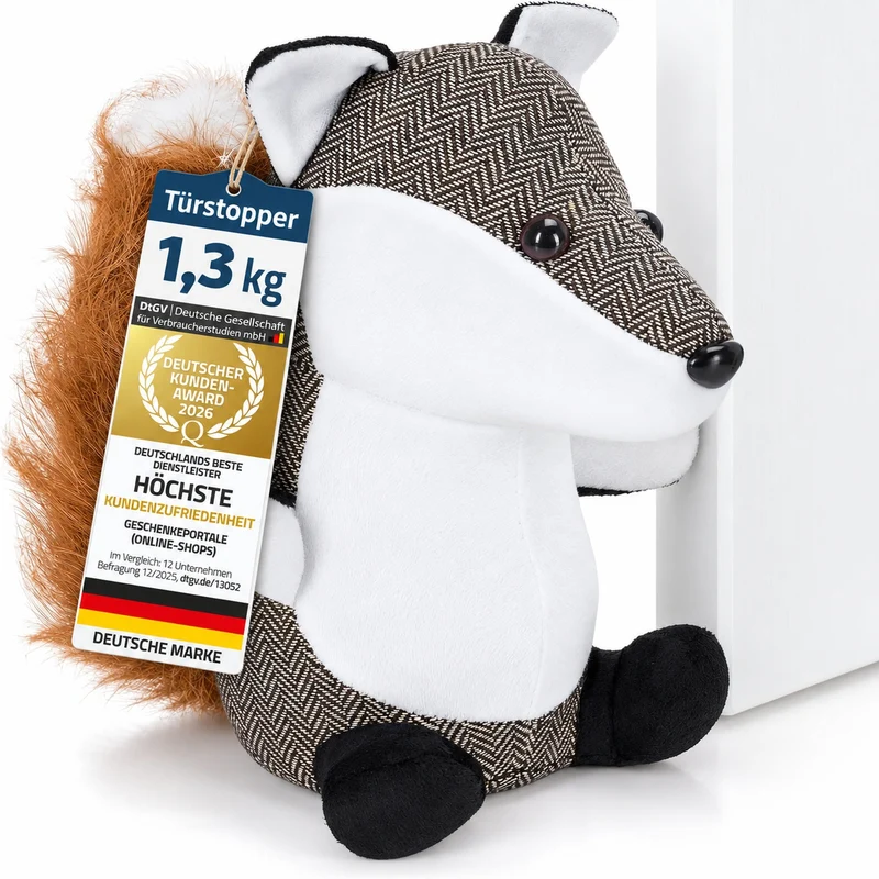 Türstopper Fuchs - Schwerer Tier-Türpuffer aus Stoff (1,3 kg)