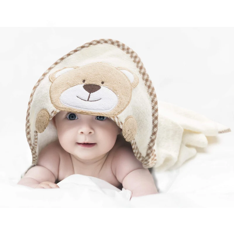 Baby Kapuzenhandtuch mit Hasenohren - Flauschig & Saugstark