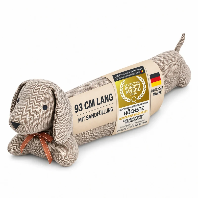 Dackel Zugluftstopper XXL – 93 cm langer, schwerer Türstopper