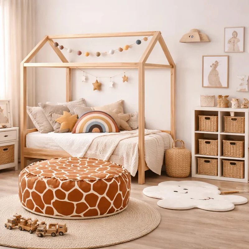 Sitzsack Kinder Pouf Giraffe, 65 cm Durchmesser
