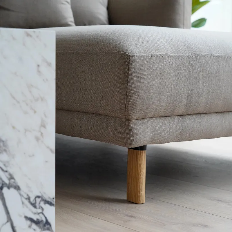 Capella II Chaiselong-Sofa, Eiche – rechts ausgerichtet