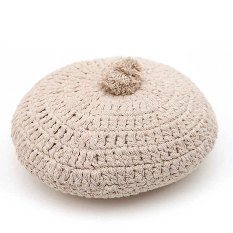Gehäkelt Kissen 30 cm, 100% Baumwolle Bezug