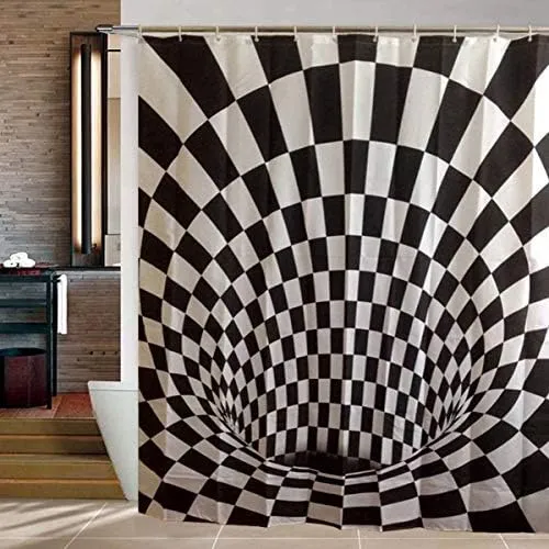 3D-Illusion Duschvorhang 180x200 cm – Wasserabweisend & Waschbar