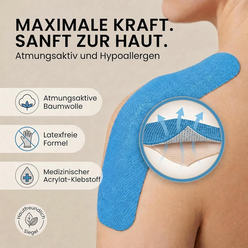 Kinesiologie-Tape 5cm x 5m – Elastisches Physio-Sporttape
