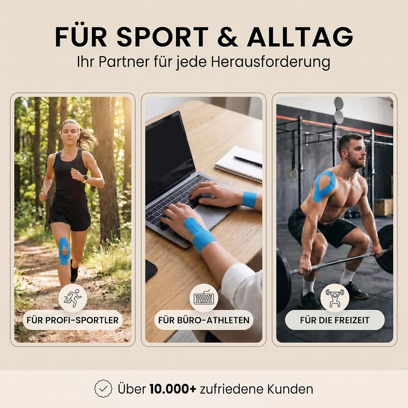 Kinesiologie-Tape 5cm x 5m – Elastisches Physio-Sporttape