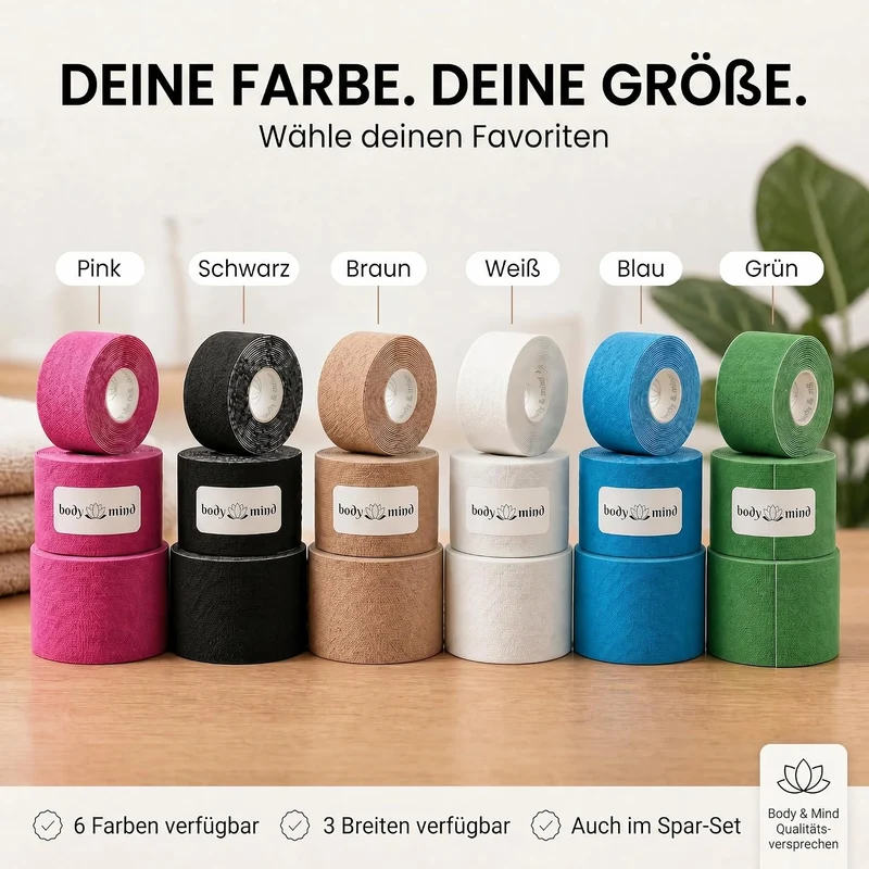 Kinesiologie-Tape 2,5cm - Elastisches Sporttape für Physiotherapie