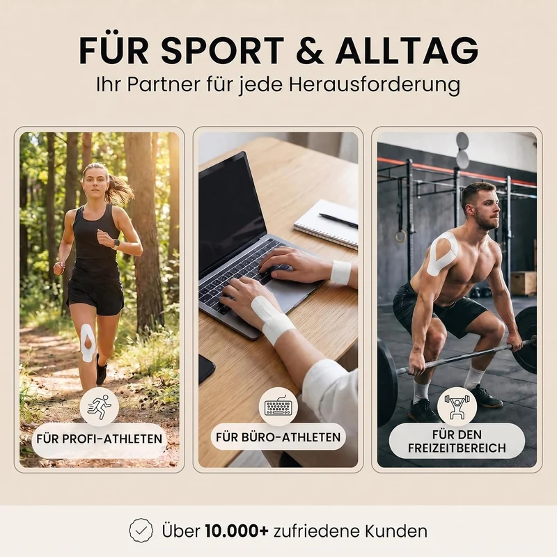 Kinesiologie-Tape 2,5cm - Elastisches Sporttape für Physiotherapie
