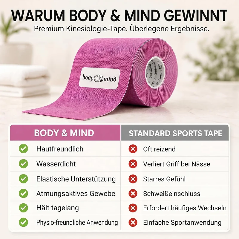Kinesiologie-Tape 2,5cm - Elastisches Sporttape für Physiotherapie
