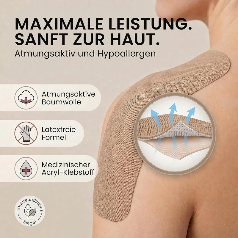 Kinesiologie-Tape 2,5cm - Elastisches Sporttape für Physiotherapie