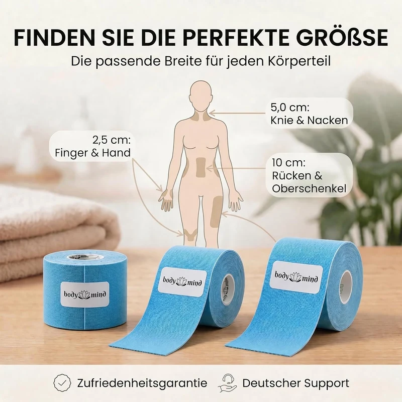 Kinesiologie-Tape 2,5cm - Elastisches Sporttape für Physiotherapie