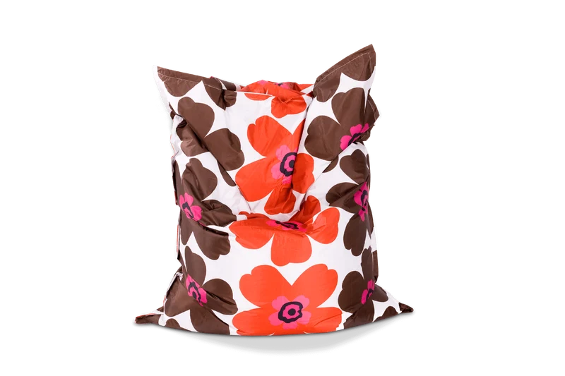 Floralia Sitzsack Bezug in Braun & Orange