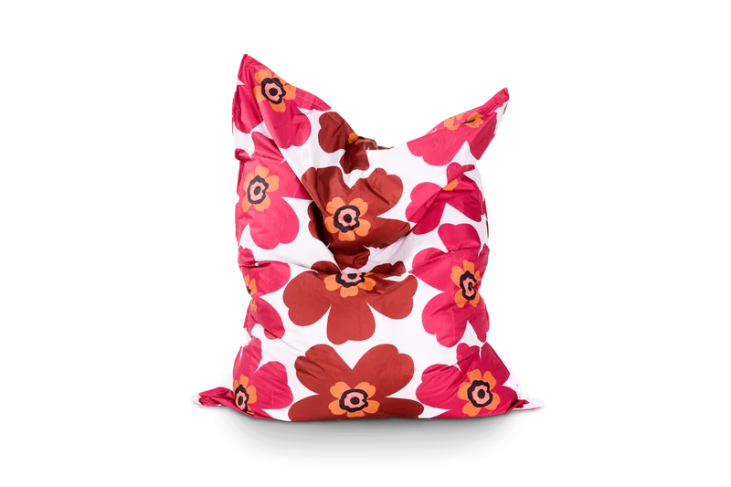 Floralia Sitzsack Bezug in Rot-Braun
