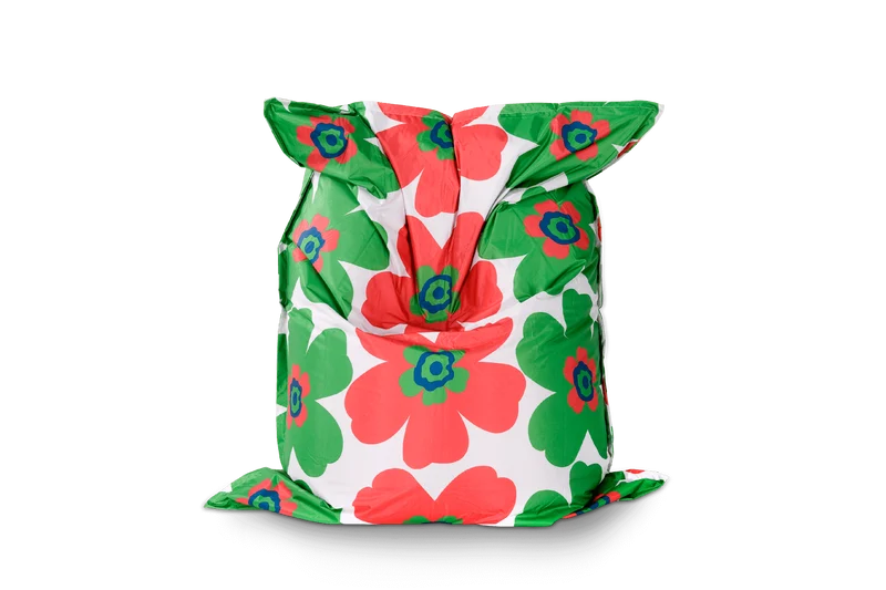 Floralia Sitzsack Bezug in Grün & Rot