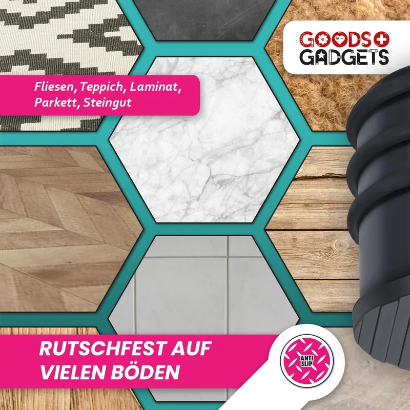 Edler Edelstahl Türstopper - Schwerer Boden-Türpuffer mit Gummiring