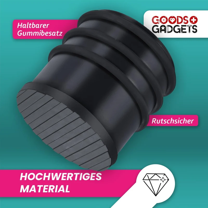 Edler Edelstahl Türstopper - Schwerer Boden-Türpuffer mit Gummiring