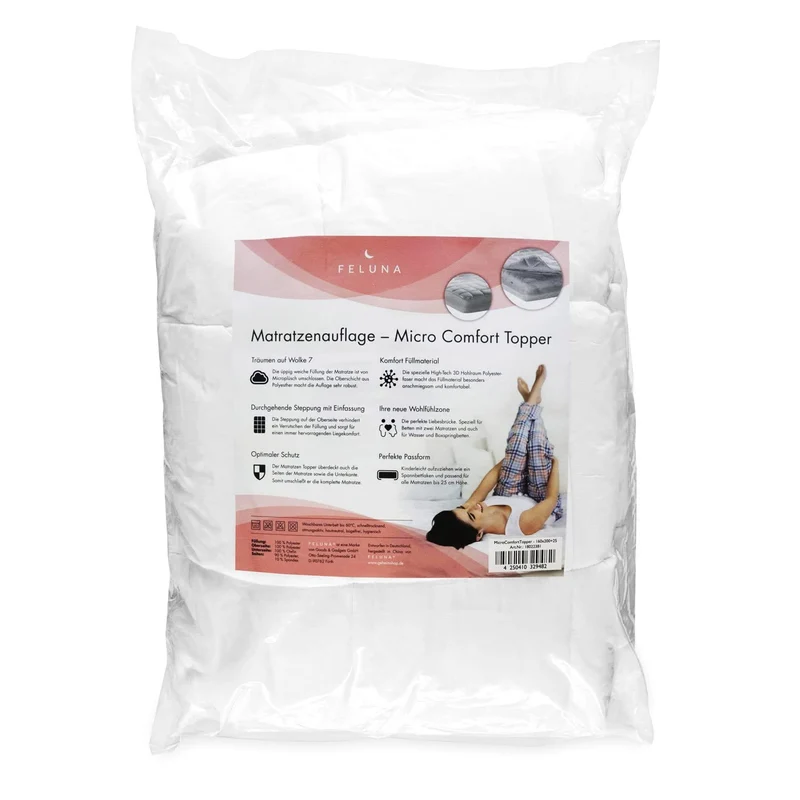 Feluna Mikrofaser Matratzentopper 80x200cm – Atmungsaktive Auflage