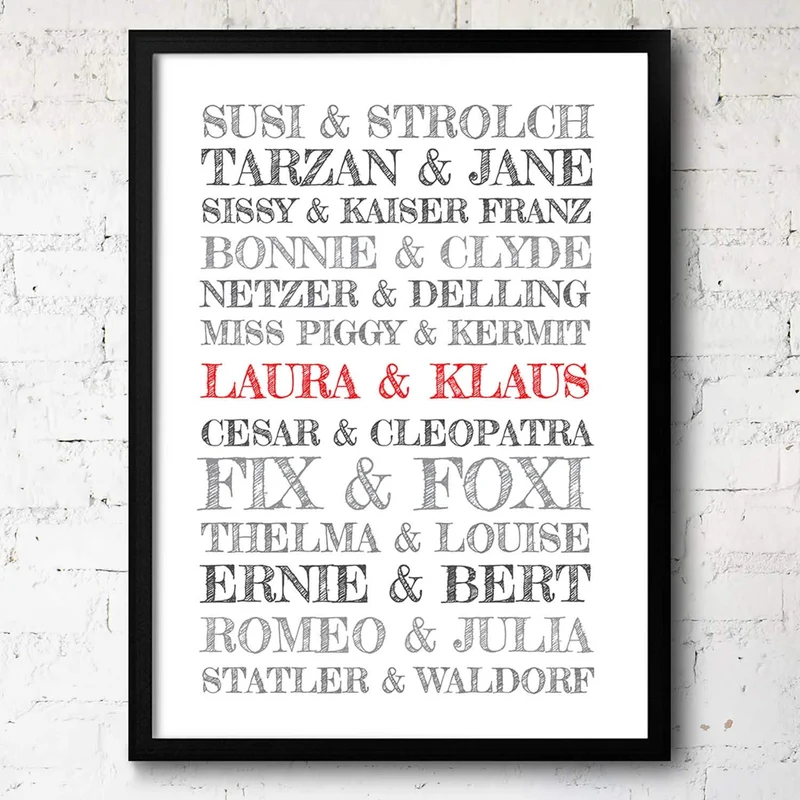 Personalisiertes Traumpaar Poster - Kunstdruck für Verliebte