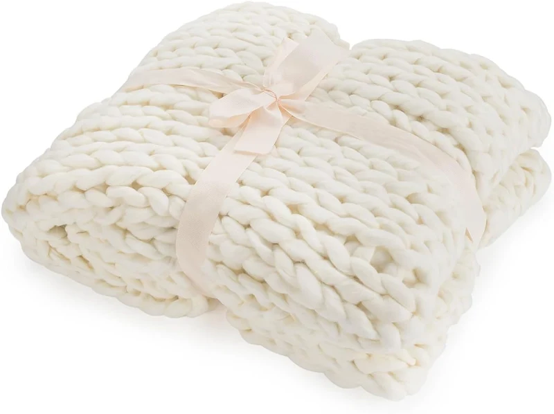 Strickdecke Pink - Grob gestrickte Kuscheldecke 180x120 cm