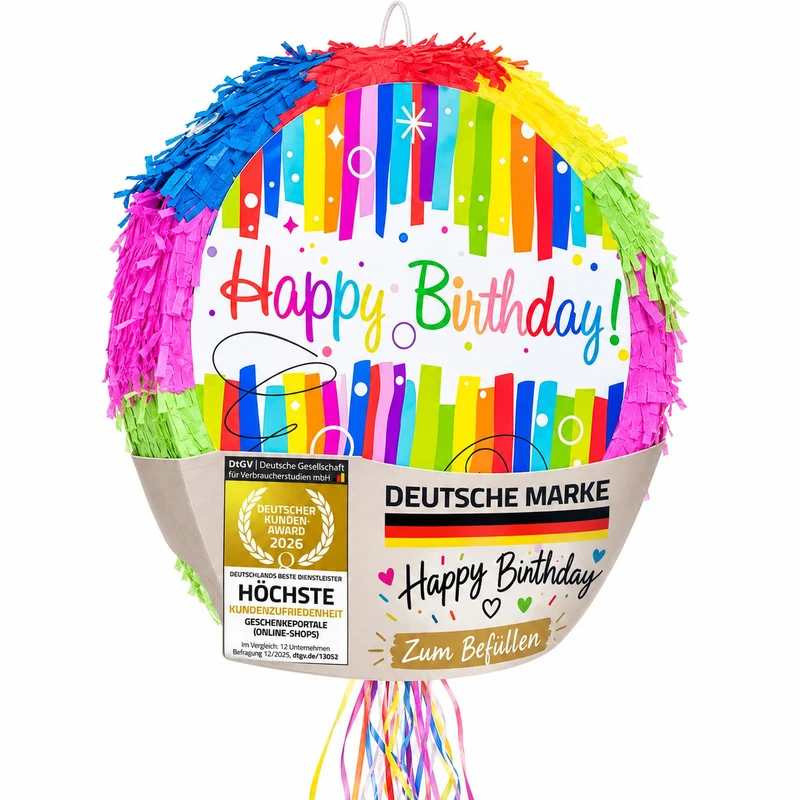 Happy Birthday Pinata - Party-Dekoration zum Befüllen