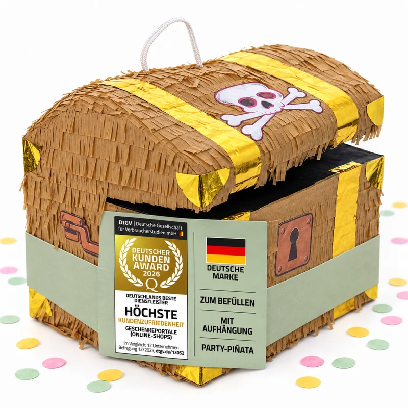 Schatzkiste Pinata - Stabile Schatztruhe Partydeko