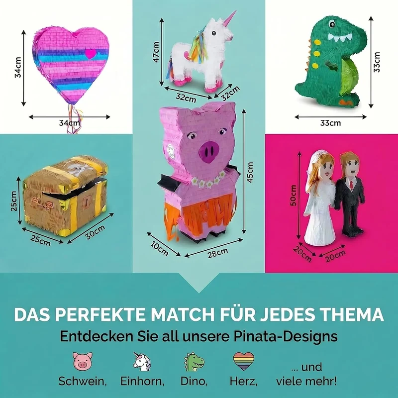 Schatzkiste Pinata - Stabile Schatztruhe Partydeko