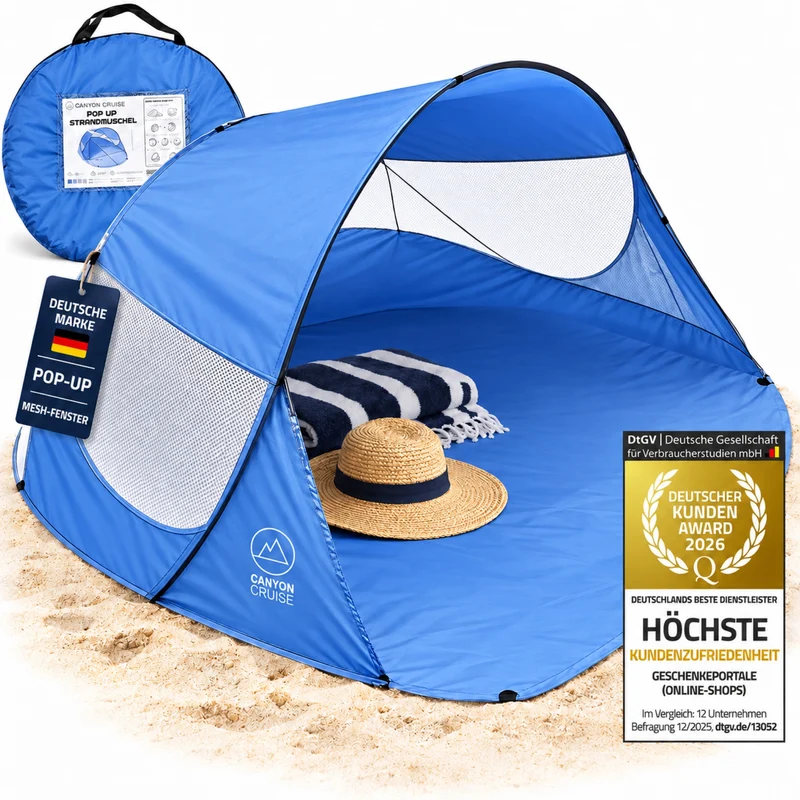 Automatik-Wurfzelt Strandmuschel - UV-Schutz Pop-Up Strandzelt