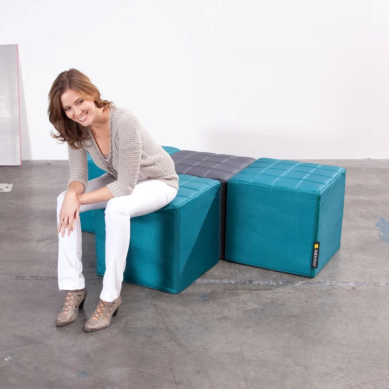 Cube Sitzwürfel in Petrol-Blau