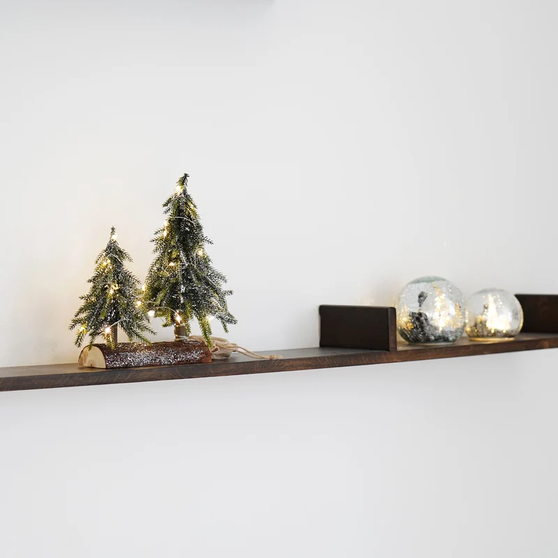 Glitzernder Tannenwald mit LED – H26 cm