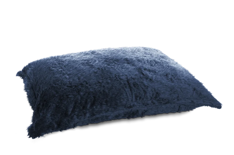 Flokati Sitzsack Bezug in Schwarz-Blau