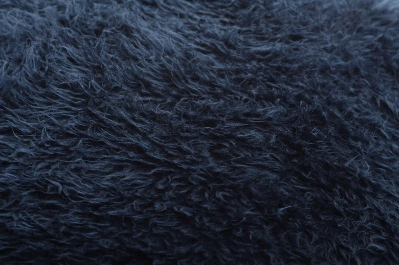 Flokati Sitzsack Bezug in Schwarz-Blau