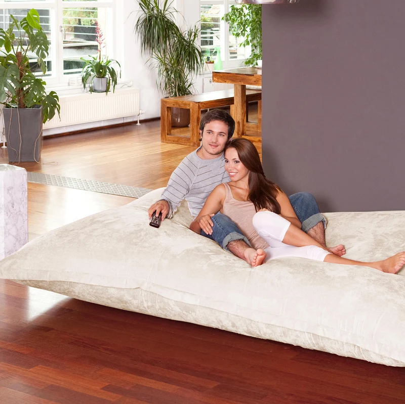 XXXXL Sitzsack in Creme-Weiß