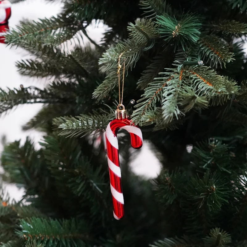 Zuckerstangen-Weihnachtsanhänger – 6 Stück.