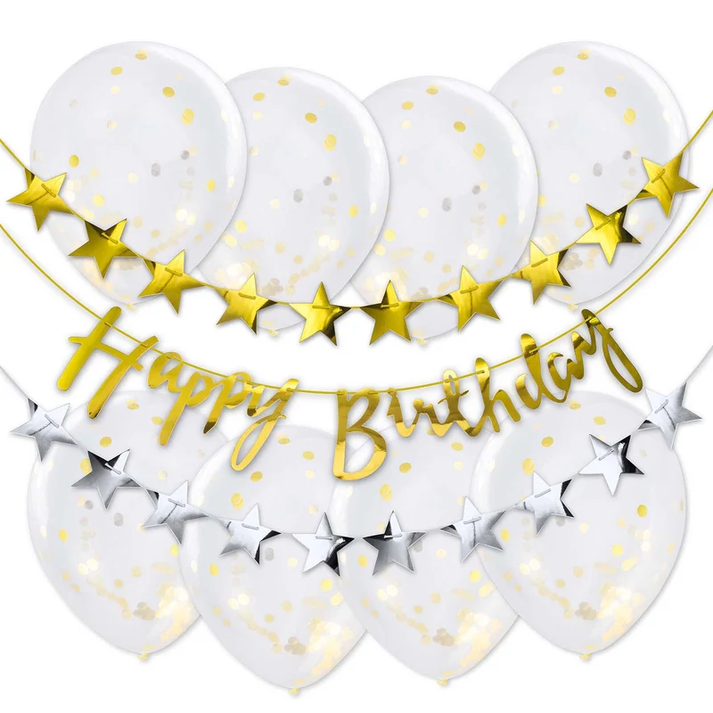 XXL Happy Birthday Set Geburtstagsdekoration Folienballons 2m